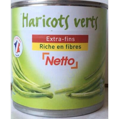 Netto Haricots Verts Extra Fins 440g DLC: OCT2026