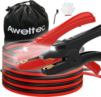 
              AWELTEC Câbles de démarrage avec lumière LED - Calibre 6 - 4,6 m - Câbles de démarrage robustes pour batterie (6 AWG x 4,6 m)
            