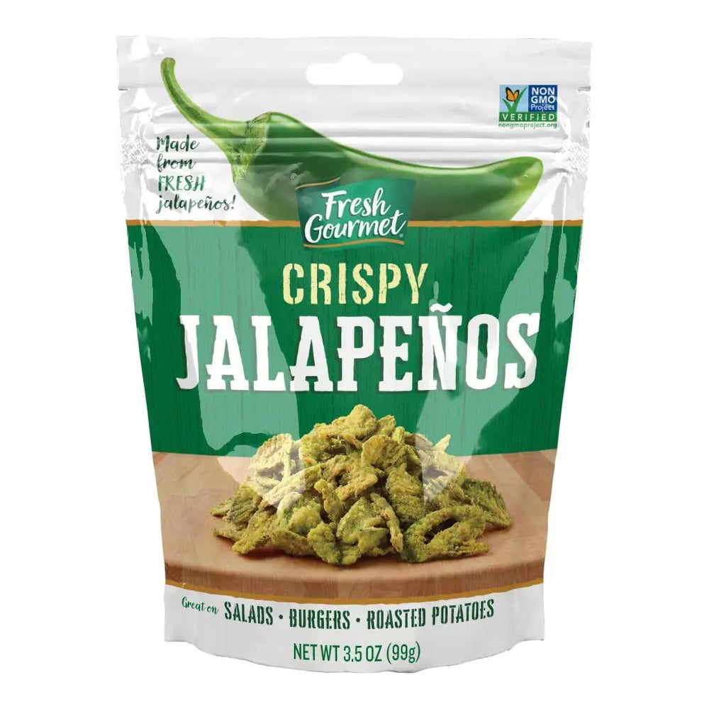 Fresh Gourmet Crispy Jalapenos, Lightly Salted, 3.5 Ounce( 99g ) DLC: 28 JAN2024