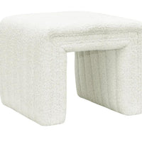 Stavros | Curved Stool – Off White Shearling