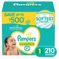 
              Pampers Swaddlers Diapers, Size 1 (4-6 kg ), 70 Count
            