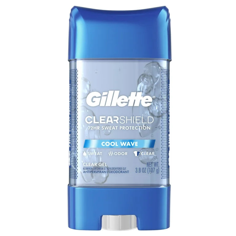 Gillette Cool Wave Clear Gel Men's Antiperspirant and Deodorant 3.8 oz. 107g