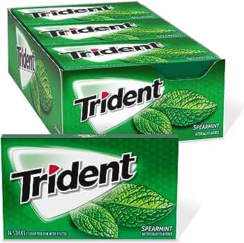 Trident Spearmint Sugar Free Gum (14 pieces)-DLC:16-febrier-2025