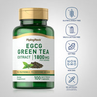 
              Extrait normalisé de thé vert EGCG 1800 mg (par portion) 100 Gélules à libération rapide DLC: MAI24
            