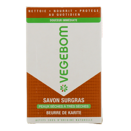 Vegebom Savon Surgras  Peaux Sèches à très Sèches Beurre de Karité 100g DLC: MAI25