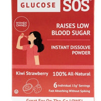Glucose SOS, Instant Dissolve Glucose Tablet Alternative for Blood Sugar Recovery, Kiwi Strawberry 6 Count DLC: OCT25