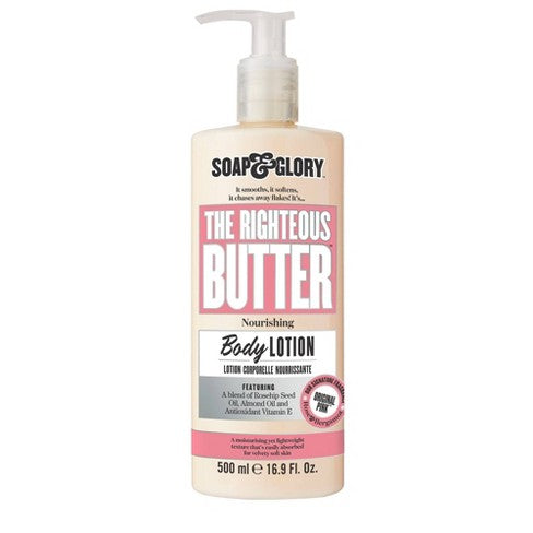 Soap & Glory The Righteous Butter Moisturizing Body Lotion - Original Pink Scent - 16.9 fl oz/ 500mL