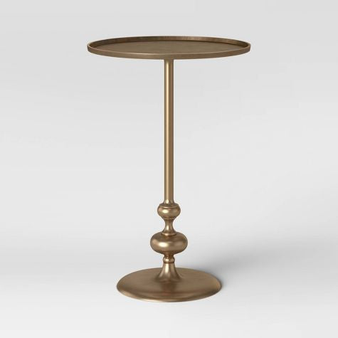 Londonberry Turned Accent Table Large Brass - Threshold