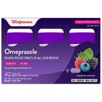 
              Walgreens Omeprazole Delayed Release Tablets 20 mg, Acid Reducer Wildberry Mint DLC: JUIN24
            