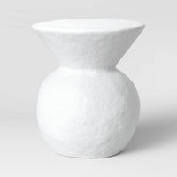 Severna Ceramic Accent Table White - Threshold: Modern Bell-Shaped, No Assembly Required