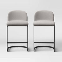 
              2pk Jules Cantilever Armless Upholstered Counter Height Barstool Gray/Black - Threshold
            