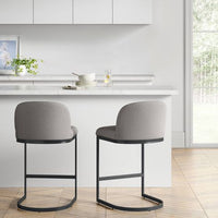 
              2pk Jules Cantilever Armless Upholstered Counter Height Barstool Gray/Black - Threshold
            