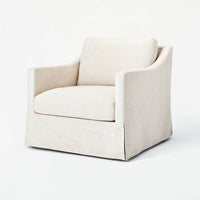 
              Vivian Park Upholstered Swivel Chair Cream - Threshold designed with Studio McGee: Padded Armrests, No Assembly Required
            