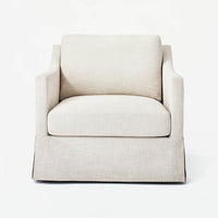 
              Vivian Park Upholstered Swivel Chair Cream - Threshold designed with Studio McGee: Padded Armrests, No Assembly Required
            