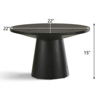 
              Dwen Small Console Tables, 35'' Width with Black Grain Paper Round Top Pedestal Console Table Behind Couch-Maison Boucle
            