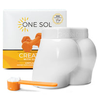 One Sol Creatine for Women Booty Gain, Poudre de créatine entièrement naturelle pour femmes avec Creapure, Augmente la masse musculaire maigre, Réduit le temps de récupération, Favorise la santé du cerveau et des os (sans saveur, 100 portions-DLC: