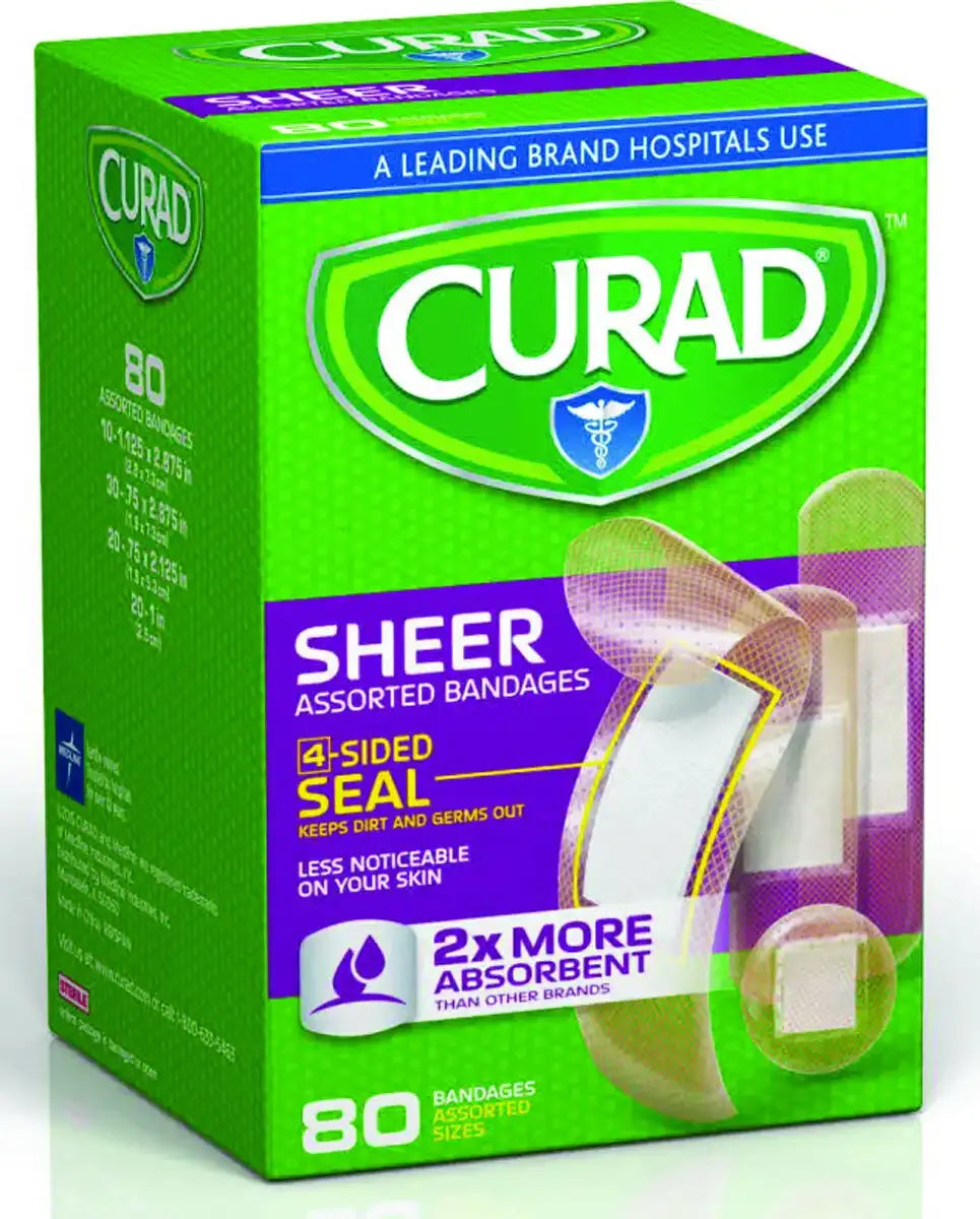 Curad Sheer Assorted Bandages 80ct