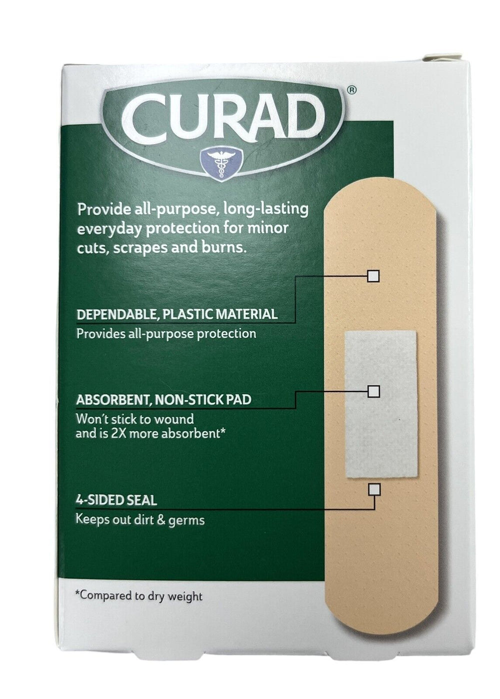 Curad PLASTIC Bandages 0.75 in x 3 in 60ct