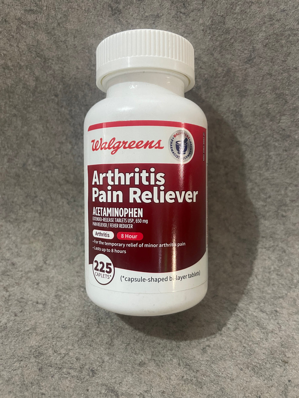 Walgreens Arthitis Pain Reliever 225 caplets/ DLC: Juillet25