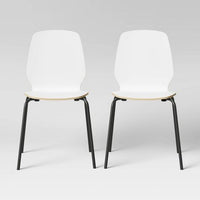 
              Set of 2 Bentwood Stacking Dining Chairs White - Room Essentials
            