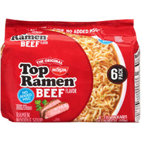 Nissin Top Ramen Noodle Soup, Beef DLC: 12-JAN24