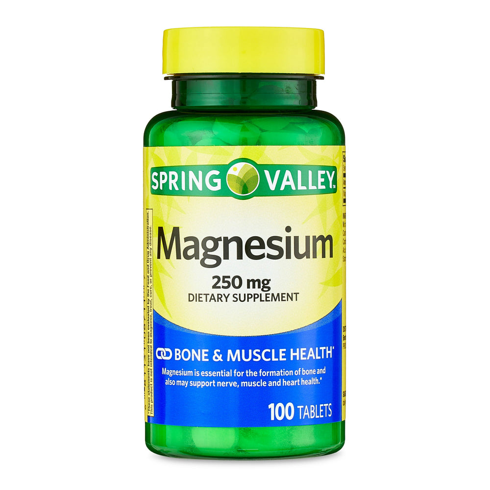 Spring Valley Magnesium Bone & Muscle Health Dietary Supplement Tablets, 250 mg, 100 Count