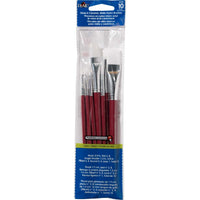 Plaid Brush Set, White Nylon (10pc)