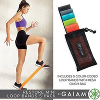 Gaiam, Mini Loop Bands Set, Restore Mini Loop Bands 5-Pack