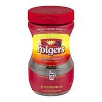 Folgers Instant Coffee Crystals Classic Roast. 226g DLC: 07-FEB25