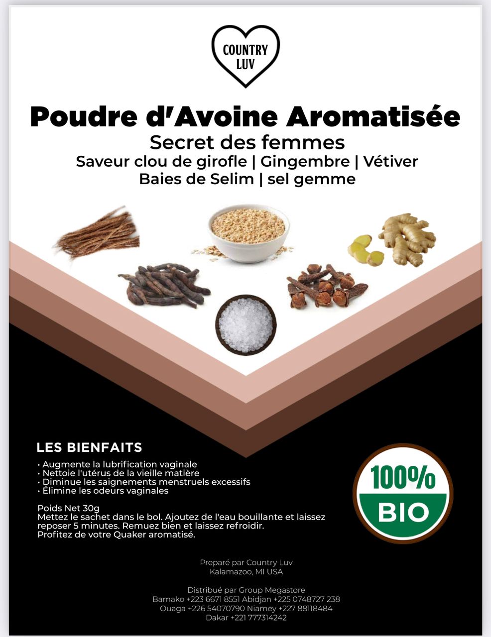 Poudre d’avoine MCI Aromatisée 100g DLC: MAR25