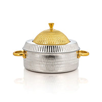 Almarjan 28cm Stainless Steel Hot Pot Silver & Gold - MD-205 C