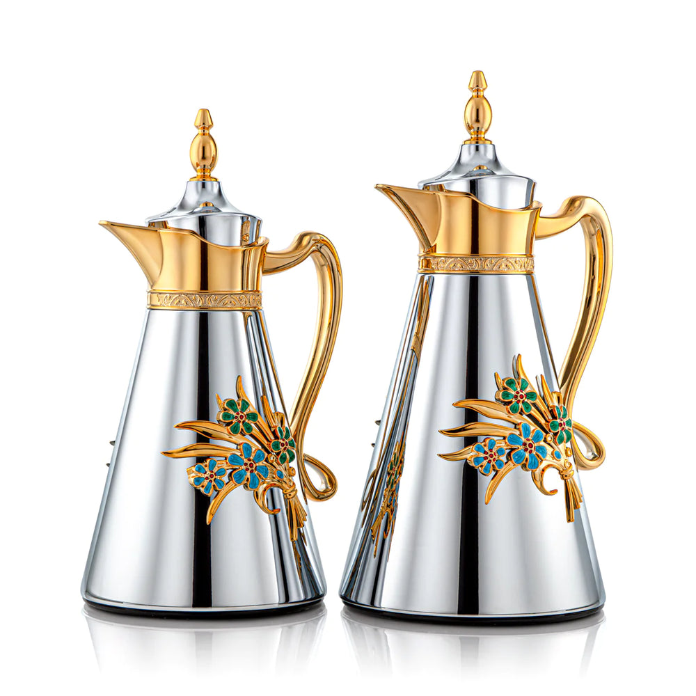 Almarjan 2 Pieces Vacuum Flask Set Silver - PRP-0700/1000C