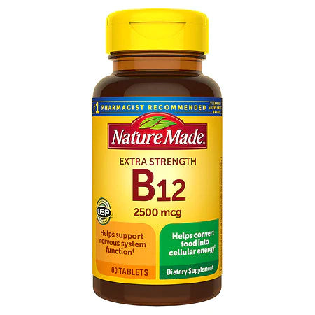 NATURE MADE Vitamin B12, Extra Strength, 2500 mcg, 30 Tablets,