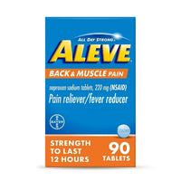 Aleve Back And Muscle Pain Reliever Naproxen Sodium Tablets, 90 Ct DLC: 04/2026