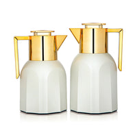 Almarjan 2 Pieces Vacuum Flask Set Beige & Gold - MAG-BEG