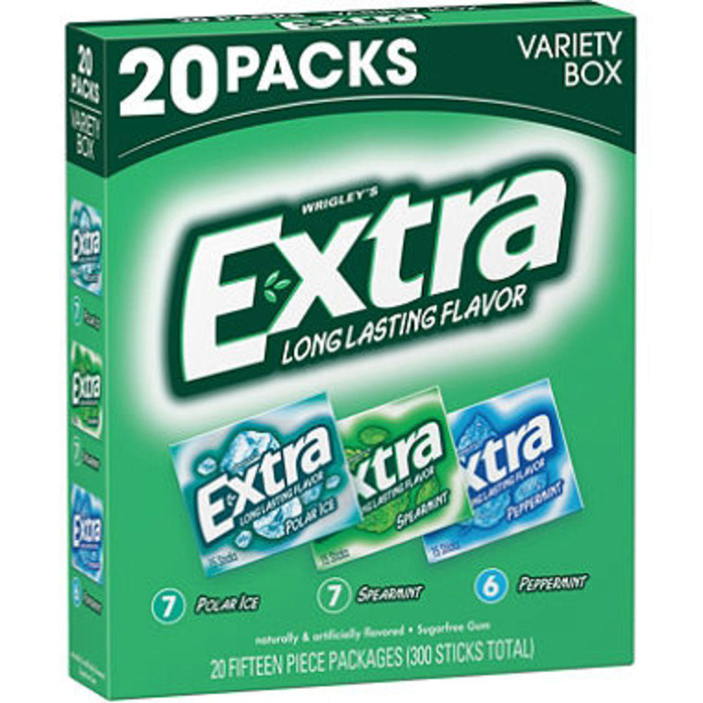 Extra Mint Sugar Free Chewing Gum Bulk Variety Pack (1pc) DLC: Aout-23