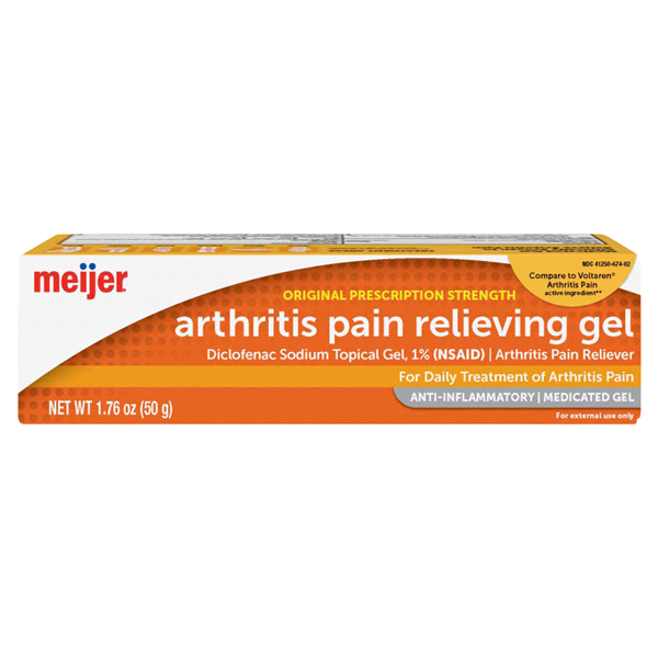 Meijer Arthritis Pain Relieving Gel, 1.76 oz (50g)  DLC: JUIL2023