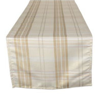 Design Imports Design Imports Metallic Plaid Cream 72 inches