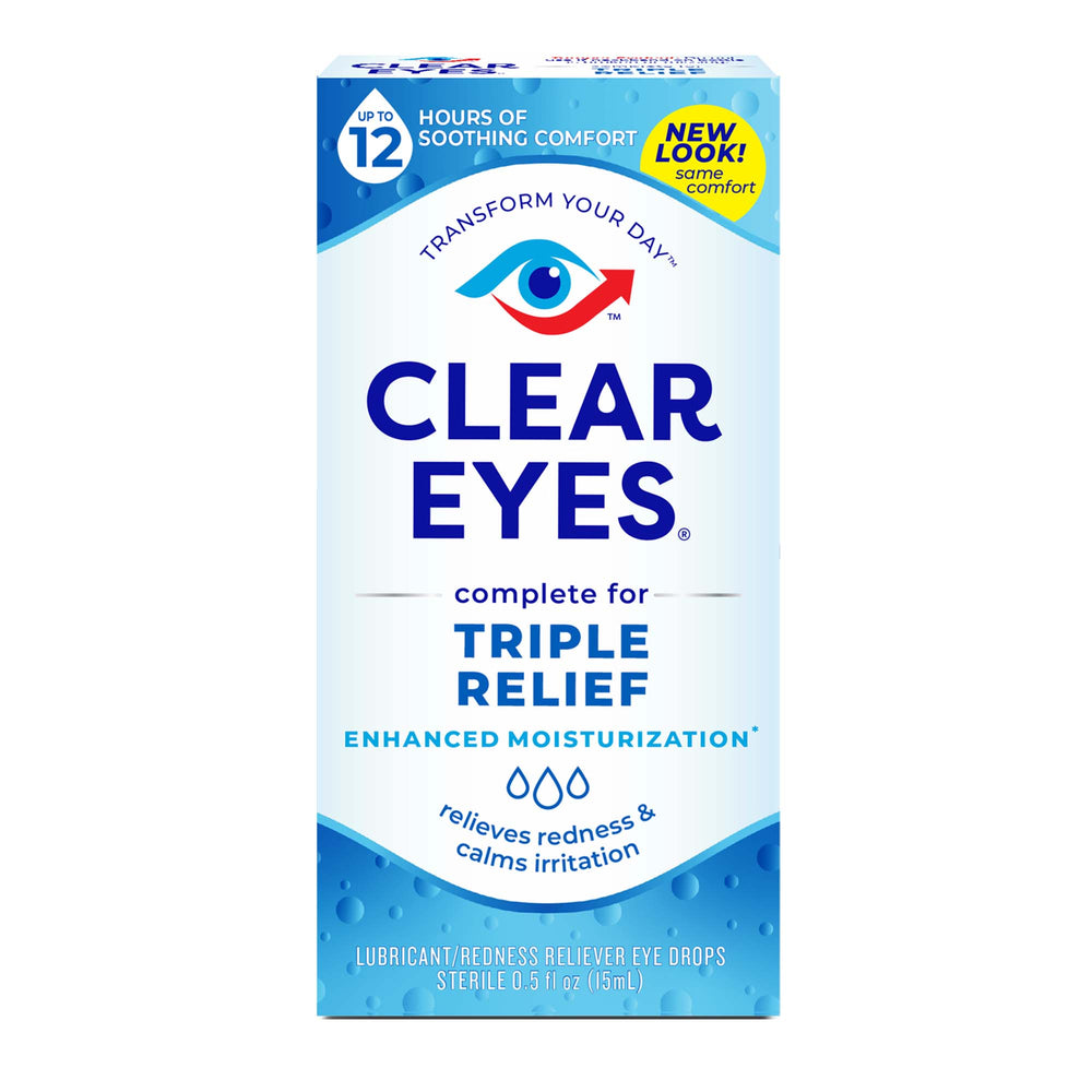 Clear Eyes Triple Relief Lubricant Eye Drops, 0.5 fl oz