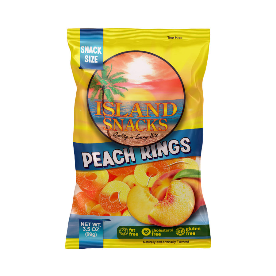 Island Snacks Peach Rings 3.5 Oz(85g) DLC: 22 FEV25