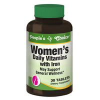 PEOPLES CHOICE WOMENS DAILY VITAMINS WITH IRON X 30 TAB DLC: Avril-24