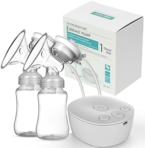 Electric Breast Pump, Double Portable Breast Pump, Anti-Overflow, Ultra-Quiet Painless Massage Modes, USB Powered Breast Pumps, Breast Pump with 3 Modes and 9 Levels BPA Free