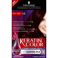 Schwarzkopf Keratin Color  Permanent Hair Color Cream 1.8 Ruby Noir - 2.03 fl oz