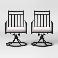 Fairmont 2pk Metal Swivel Rocking Patio Dining Chair Linen - Threshold™