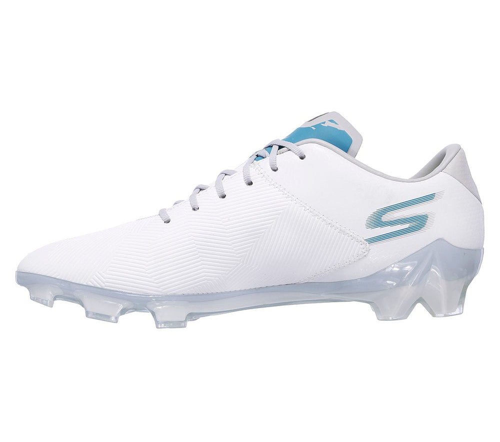 Soccer Cleat/Crampon de Foot White - Blue 13