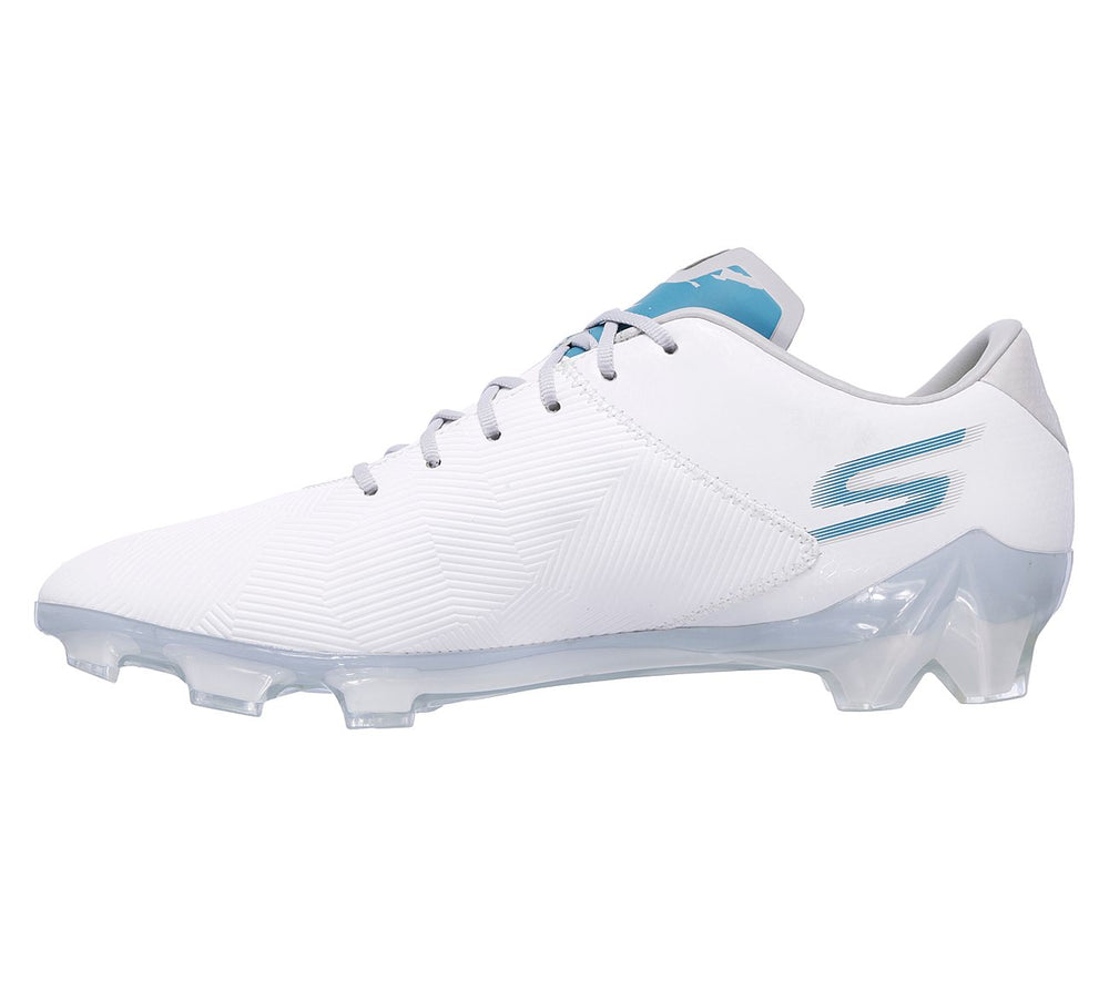 Soccer Cleat/Crampon de Foot White - Blue 12.5