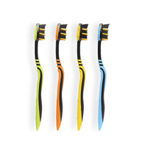 4 pcs Black Toothbrush Zig Zag