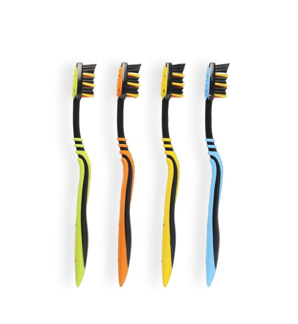 4 pcs Black Toothbrush Zig Zag