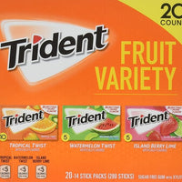 Trident Fruit Variety Pack Sugar Free Gum 14 per pk