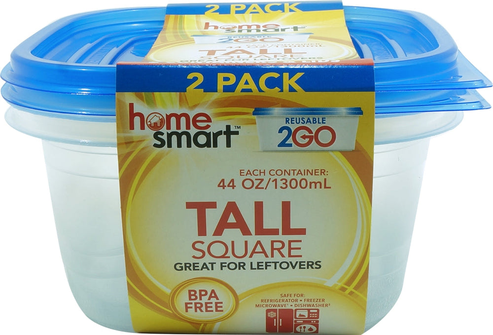 Plastic Container 2Pk Tall 44 Oz